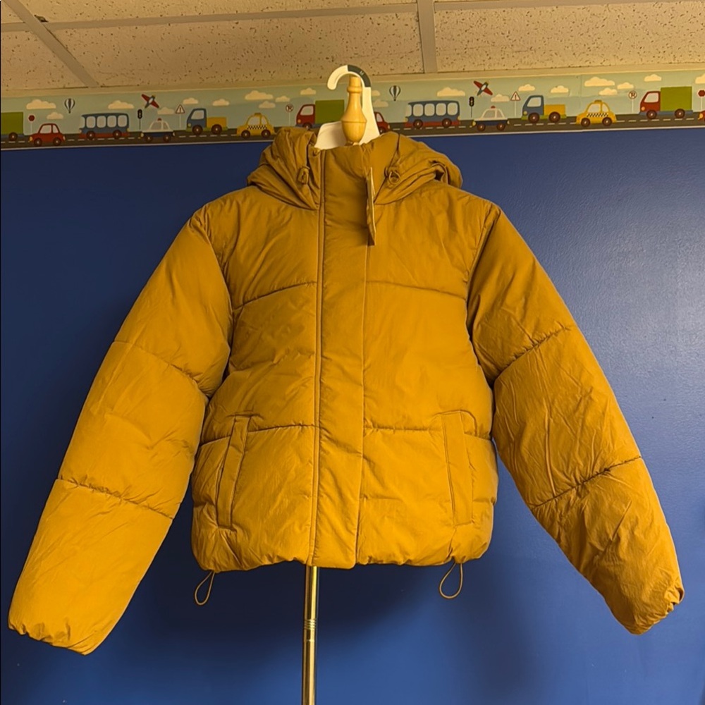 Kids Mustard Yellow Puffer Jacket